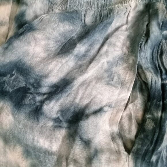 Emily Stacy Women's Casual Pants 100% Rayon Medium Beautiful Sky Blue with White - Picture 4 of 9